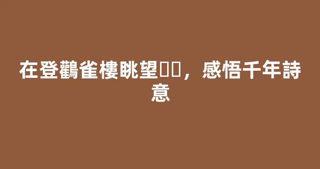 在登鸛雀樓眺望，感悟千年詩意